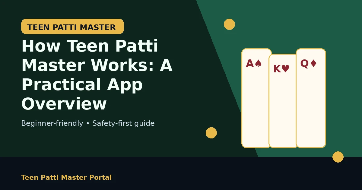 How Teen Patti Master Works: A Practical App Overview guide illustration