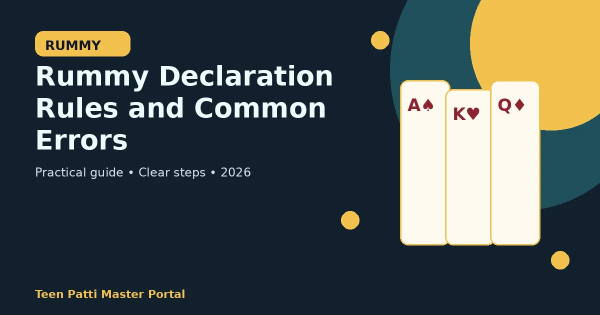 Rummy Declaration Rules and Common Errors guide illustration