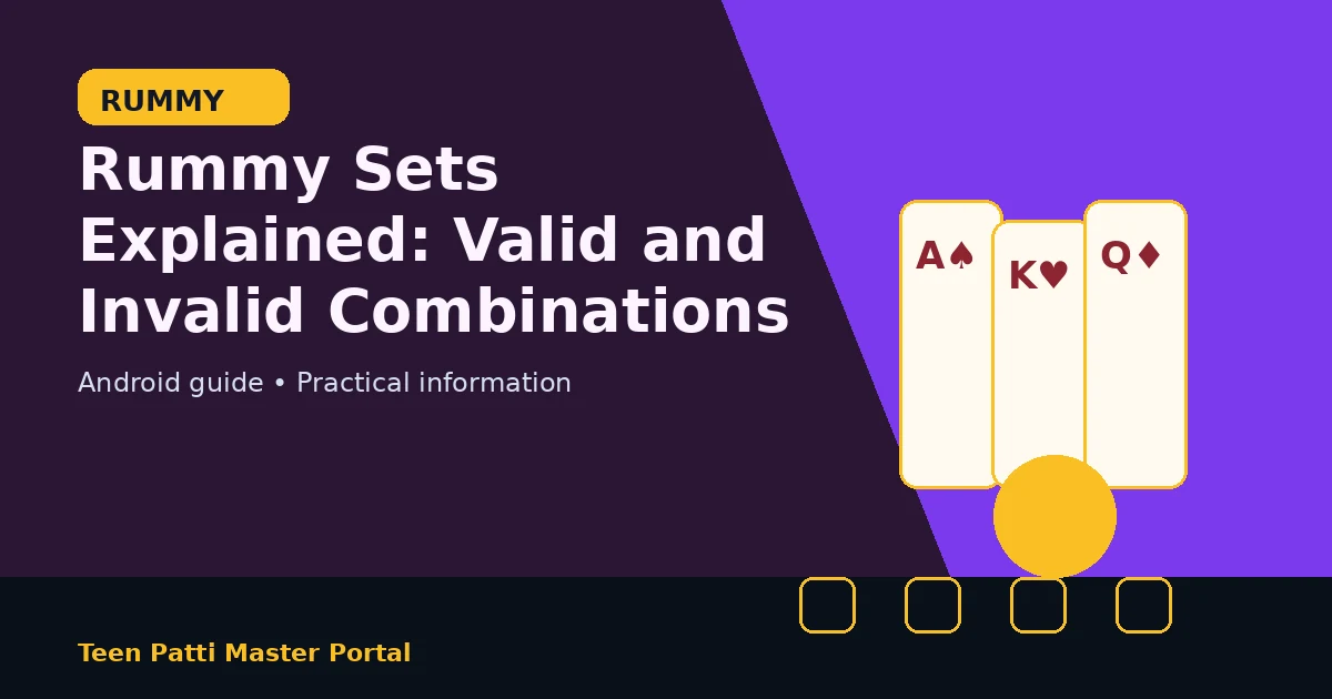 Rummy Sets Explained: Valid and Invalid Combinations guide illustration