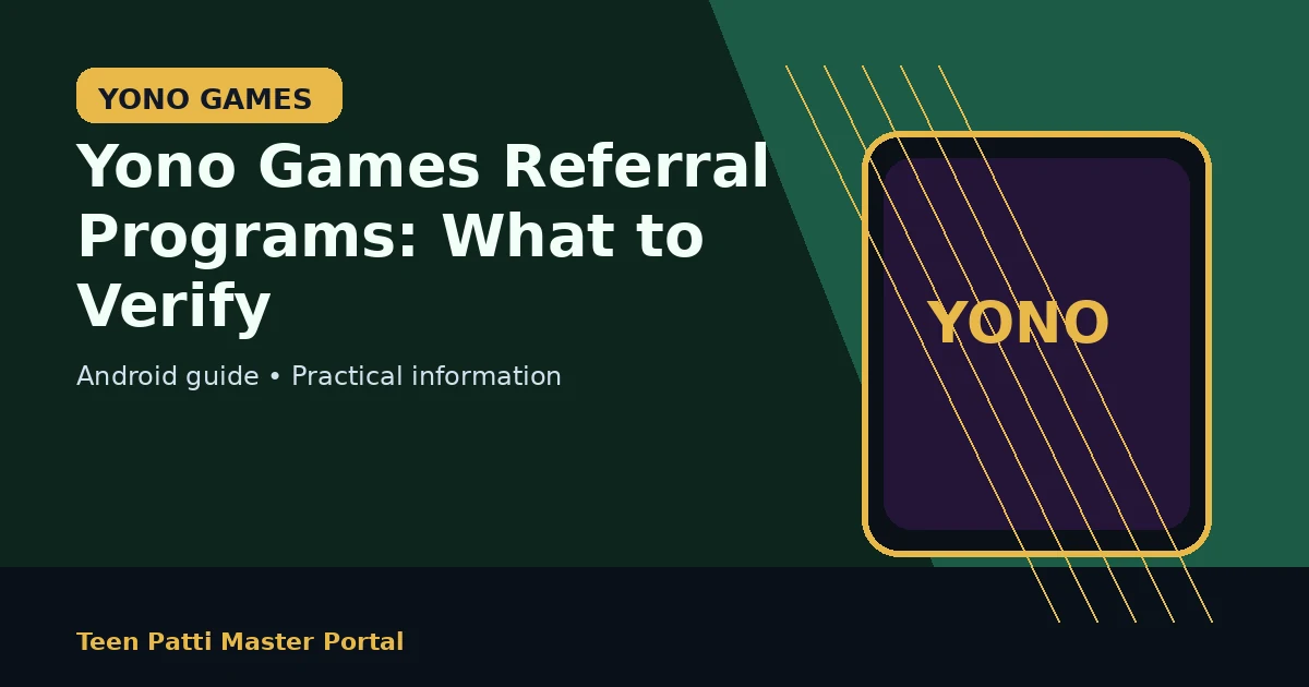 Yono Games Referral Programs: What to Verify guide illustration