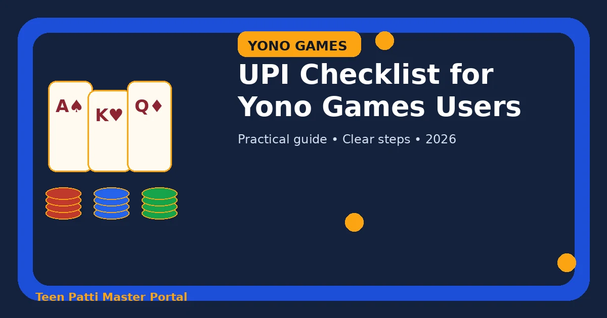 UPI Checklist for Yono Games Users guide illustration